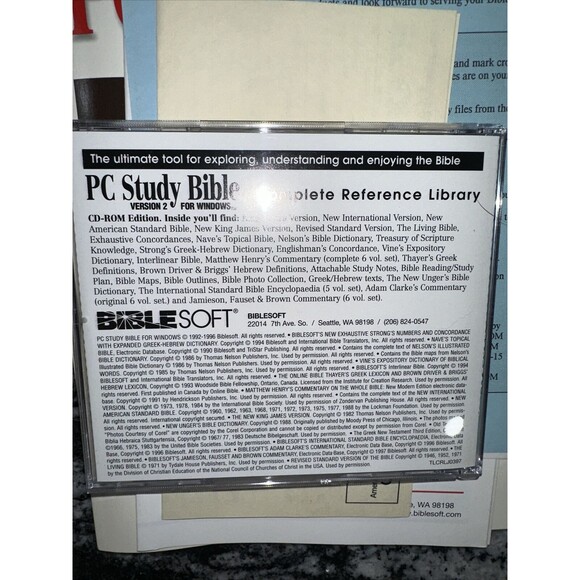 Bible Soft PC Study Bible Version 2 Windows 95 & 3.1 Complete Reference Library - Picture 9 of 14